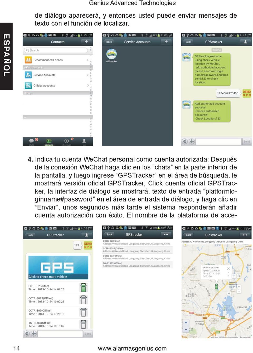 GPSTracker en el área de búsqueda, le mostrará versión oficial GPSTracker, Click cuenta oficial GPSTracker, la interfaz de diálogo se mostrará, texto de entrada