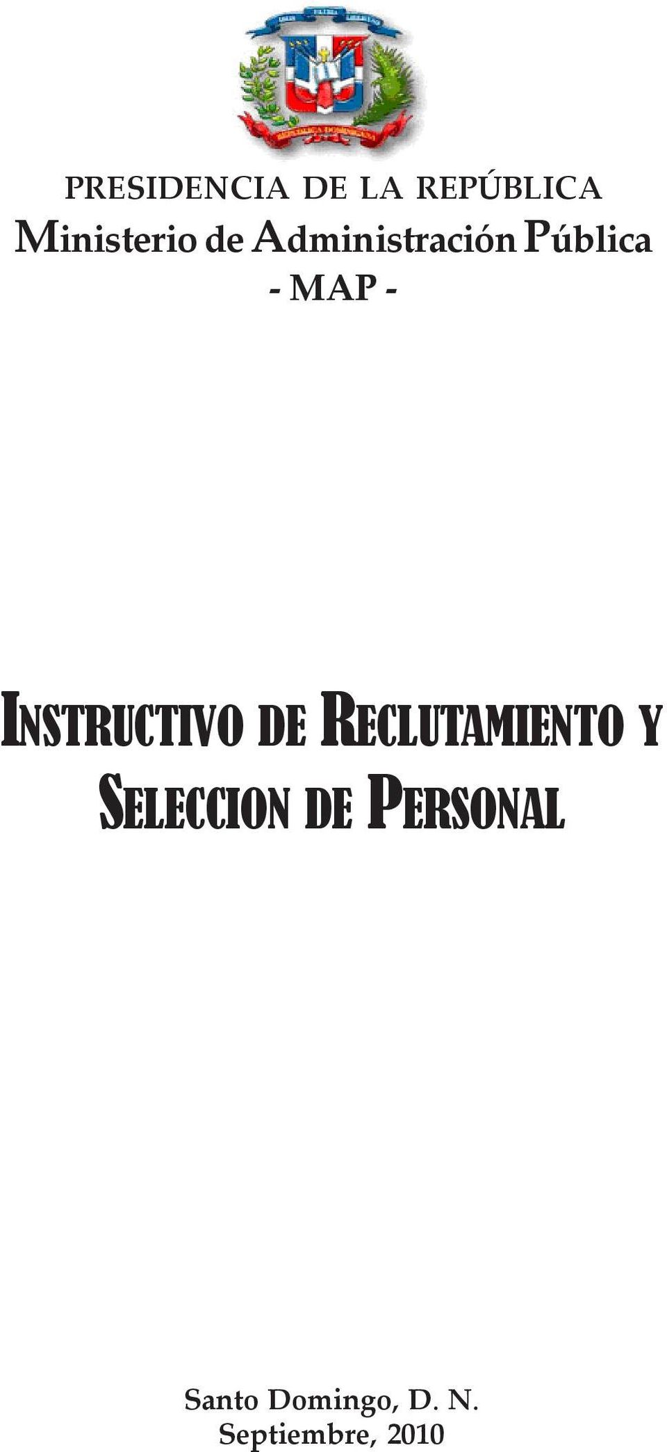 INSTRUCTIVO DE RECLUTAMIENTO Y SELECCION