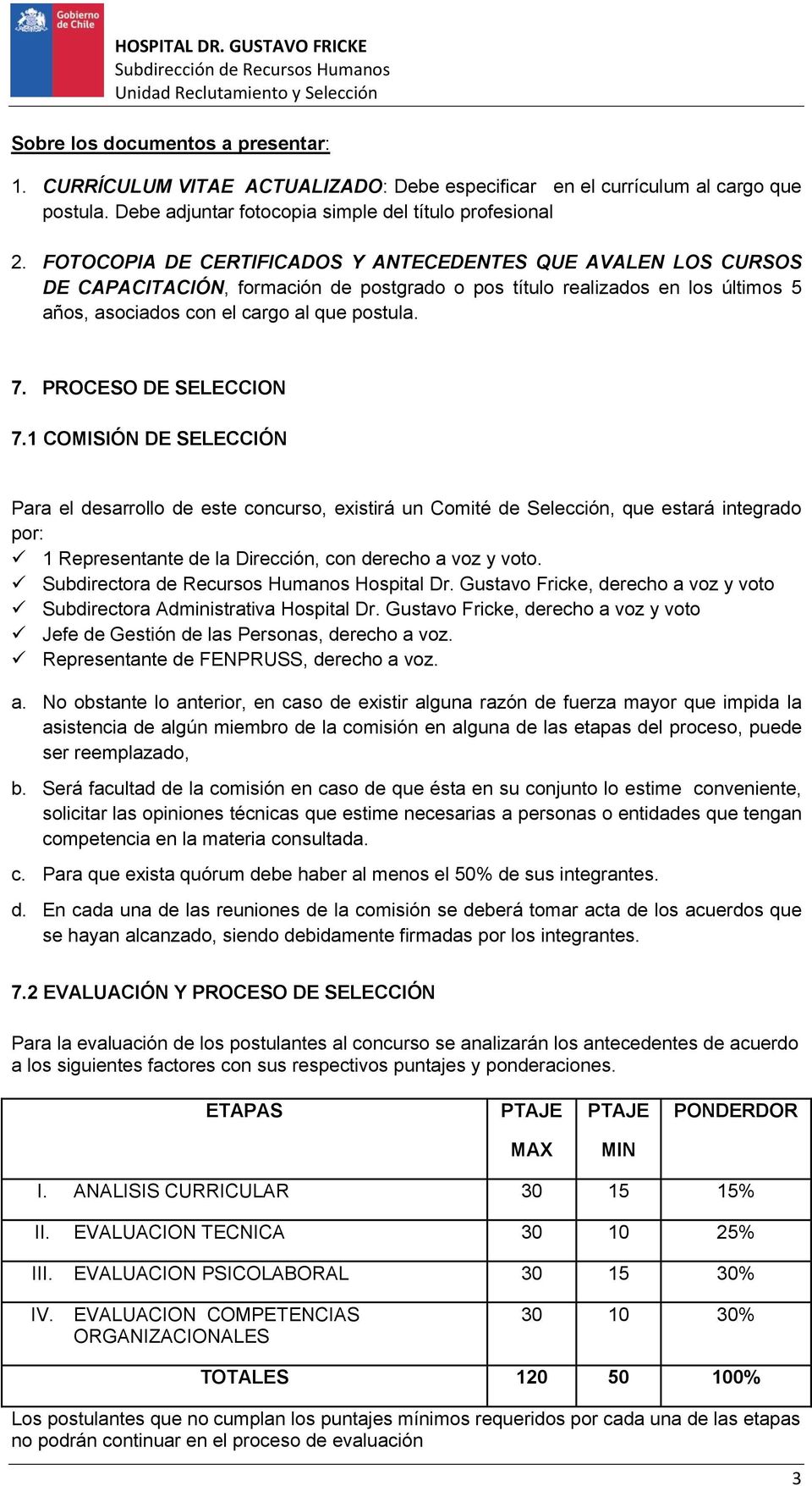 PROCESO DE SELECCION 7.