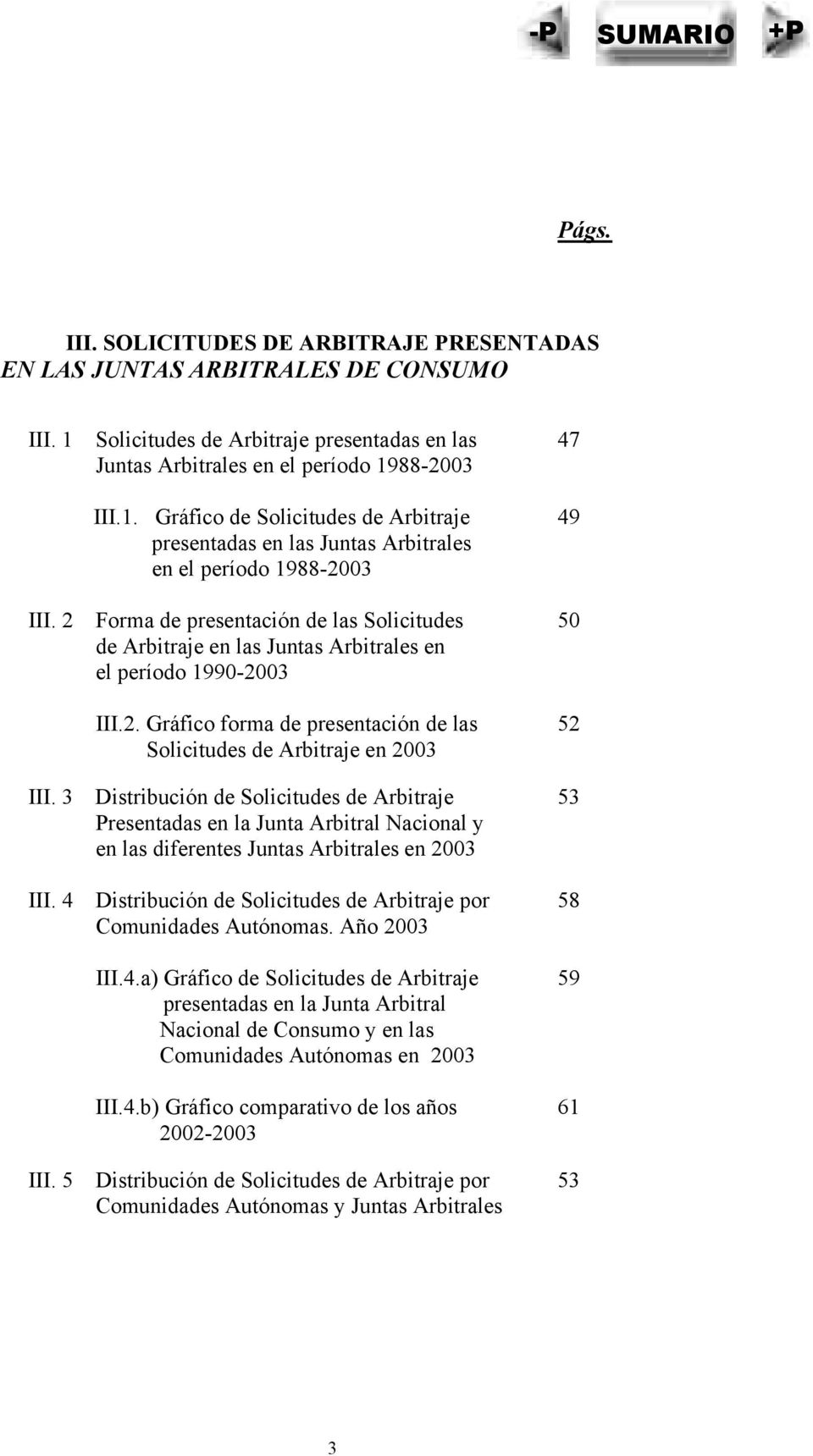 3 Distribución de Solicitudes de Arbitraje 53 Presentadas en la Junta Arbitral Nacional y en las diferentes Juntas Arbitrales en 2003 III.