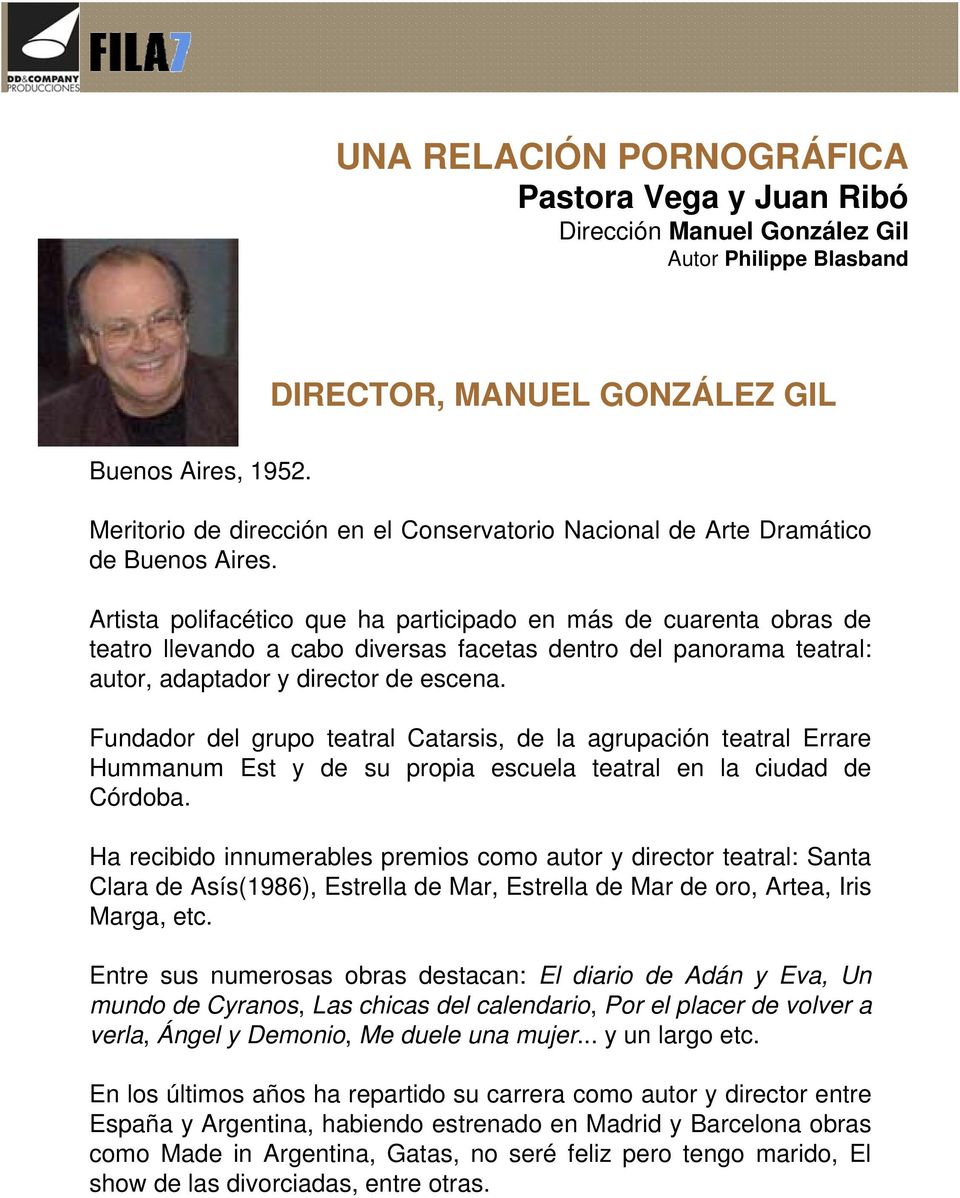Fundador del grupo teatral Catarsis, de la agrupación teatral Errare Hummanum Est y de su propia escuela teatral en la ciudad de Córdoba.