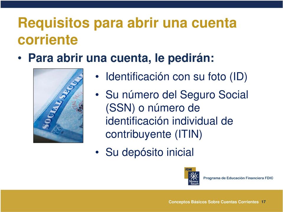 Social (SSN) o número de identificación individual de contribuyente