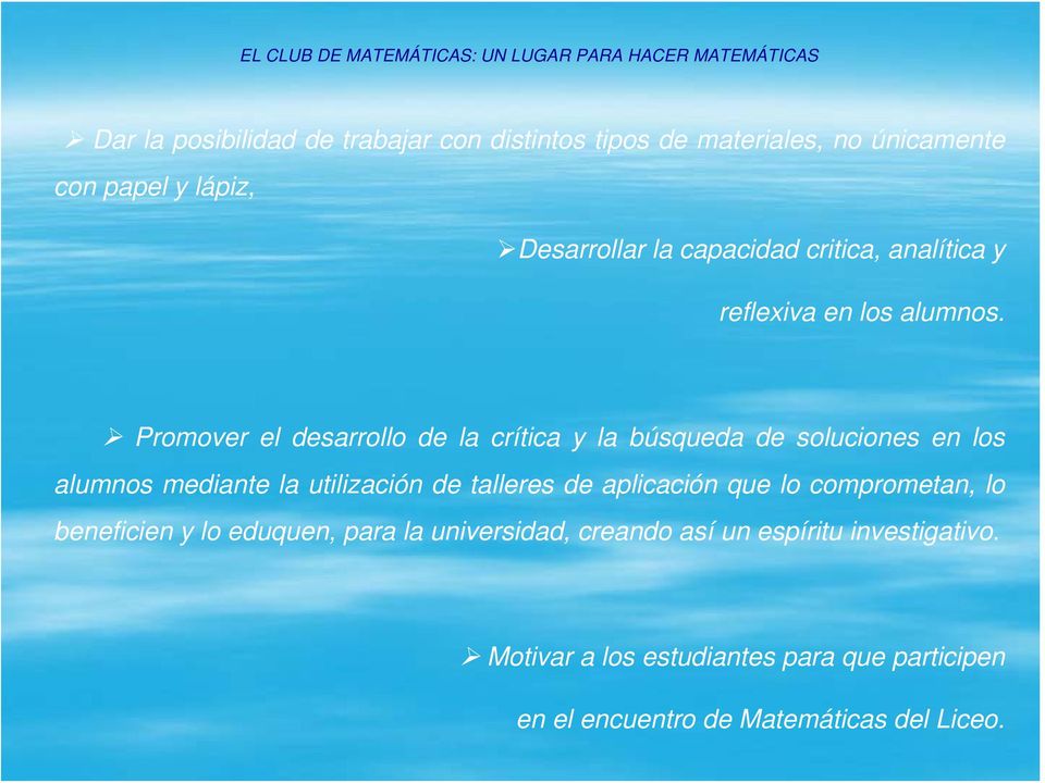 Proyecto Club de Matemáticas Liceo Hermano Miguel la Salle - PDF Descargar  libre