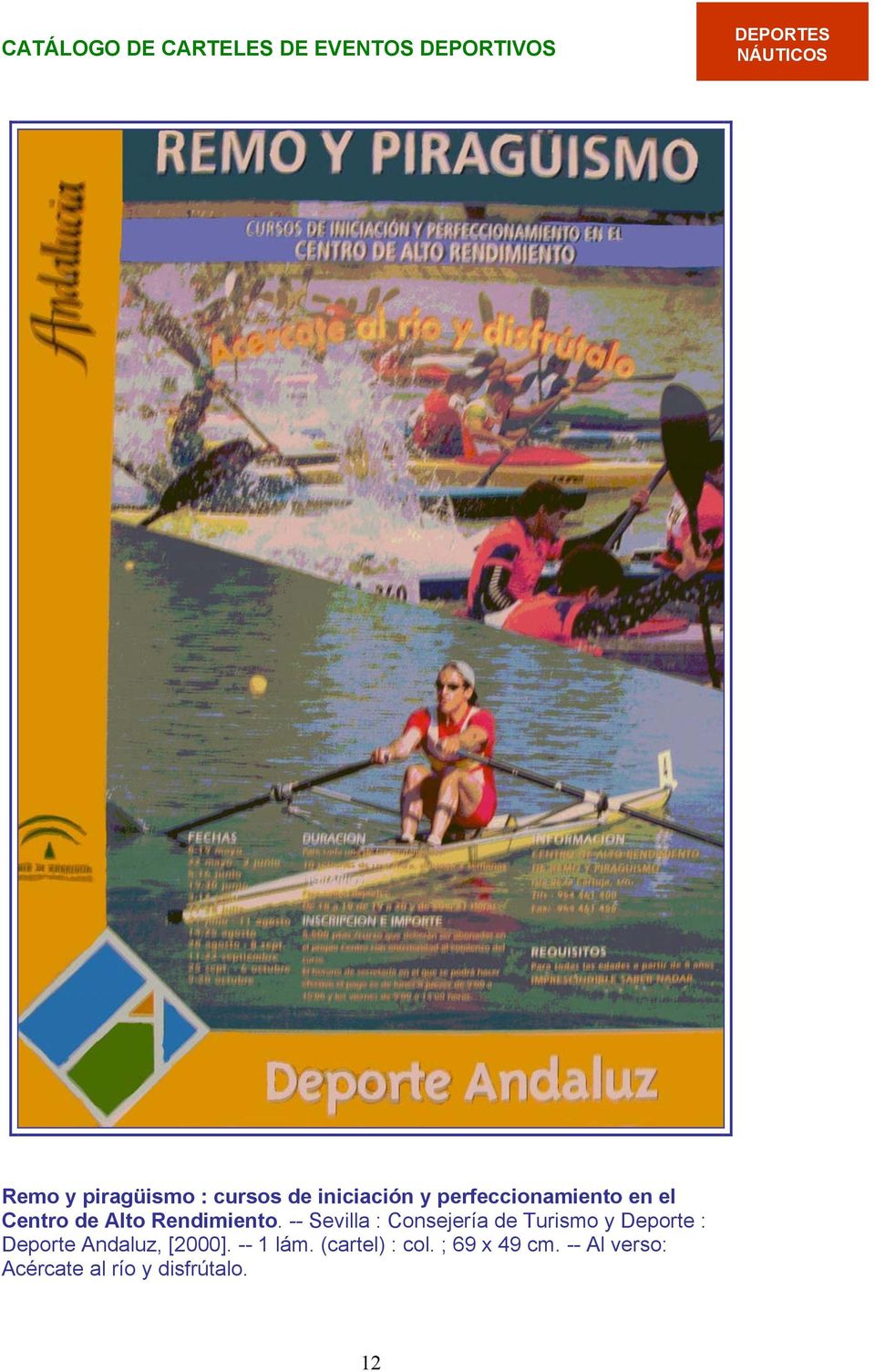 -- Sevilla : Consejería de Turismo y Deporte : Deporte Andaluz,