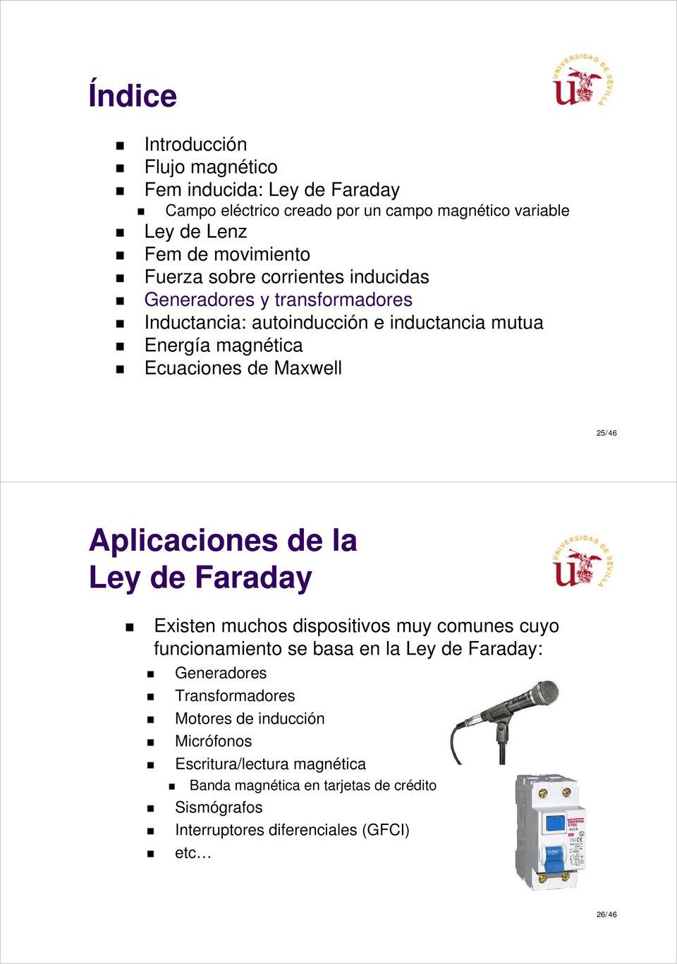 Aplicaciones de la Ley de Faraday Existen uchos dispositivos uy counes cuyo funcionaiento se basa en la Ley de Faraday: Generadores