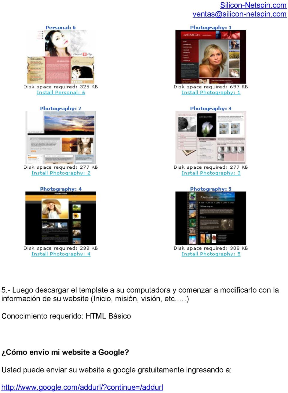 .) Conocimiento requerido: HTML Básico Cómo envío mi website a Google?