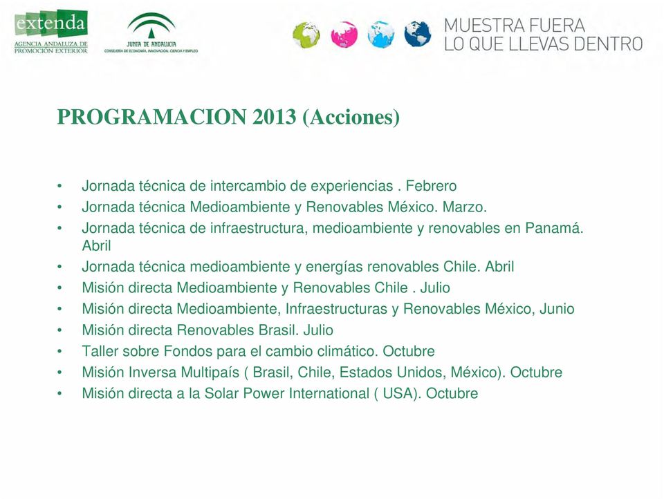 Abril Misión directa Medioambiente y Renovables Chile.