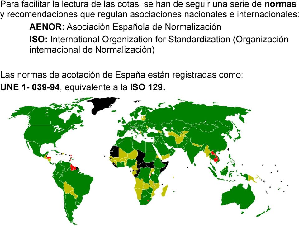 Normalización ISO: International Organization for Standardization (Organización internacional de