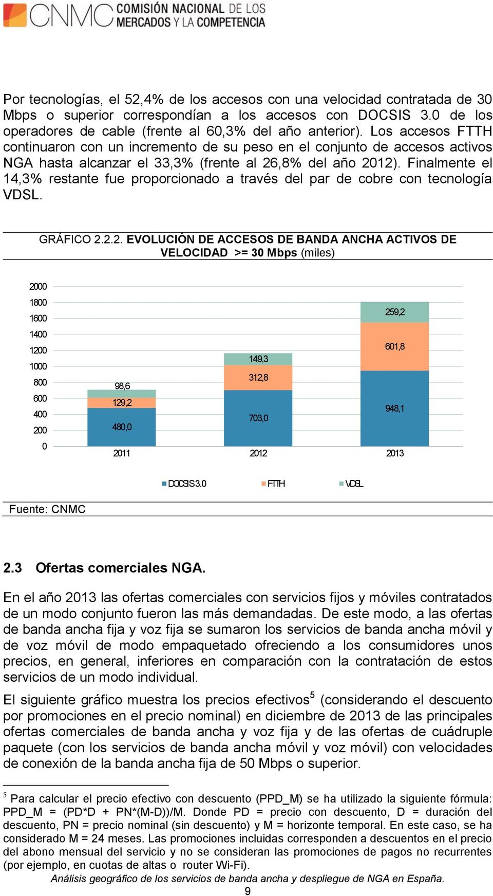 Finalmente el 14,3% restante fue proporcionado a través del par de cobre con tecnología VDSL. GRÁFICO 2.