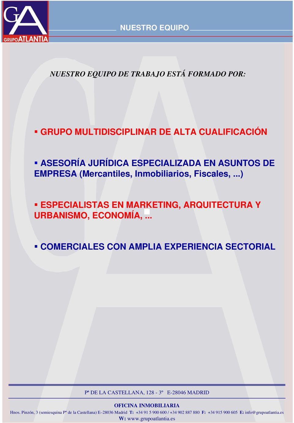 ASUNTOS DE EMPRESA (Mercantiles, Inmobiliarios, Fiscales,.