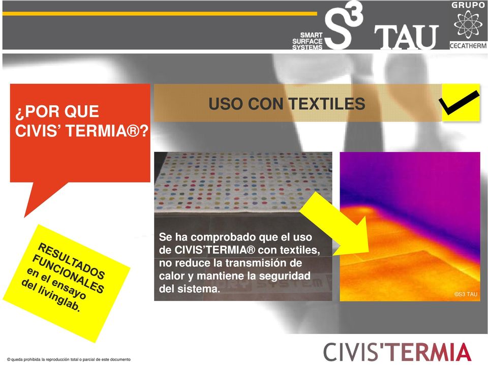 uso de CIVIS TERMIA con textiles, no