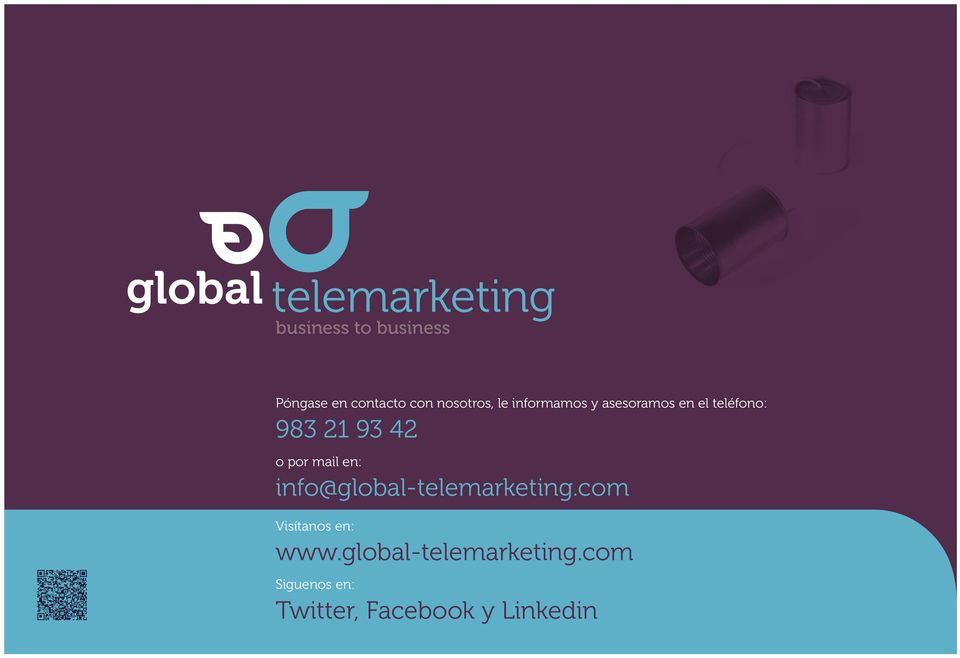 o por mail en: info@global-telemarketing.com Visítanos en: www.
