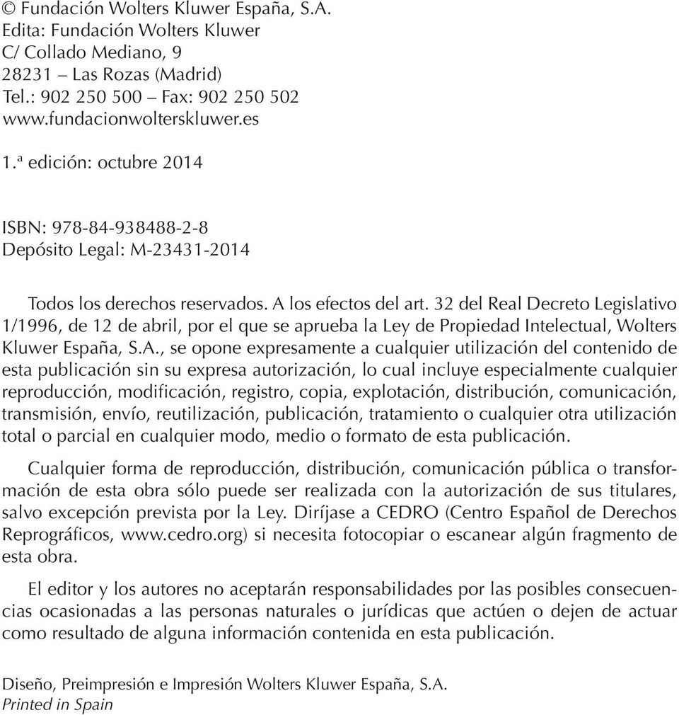 32 del Real Decreto Legislativo 1/1996, de 12 de abril, por el que se aprueba la Ley de Propiedad Intelectual, Wolters Kluwer España, S.A.