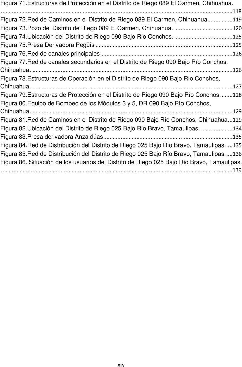 Red de canales principales...126 Figura 77.Red de canales secundarios en el Distrito de Riego 090 Bajo Río Conchos, Chihuahua....126 Figura 78.