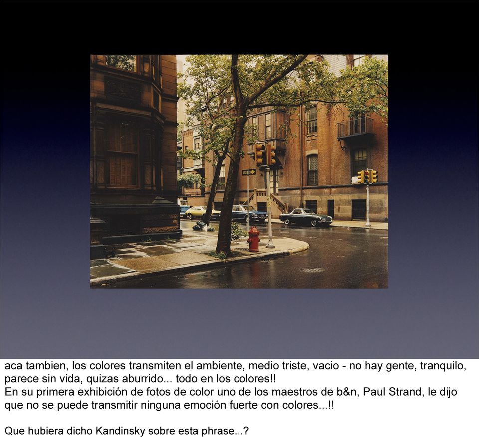 ! En su primera exhibición de fotos de color uno de los maestros de b&n, Paul Strand, le