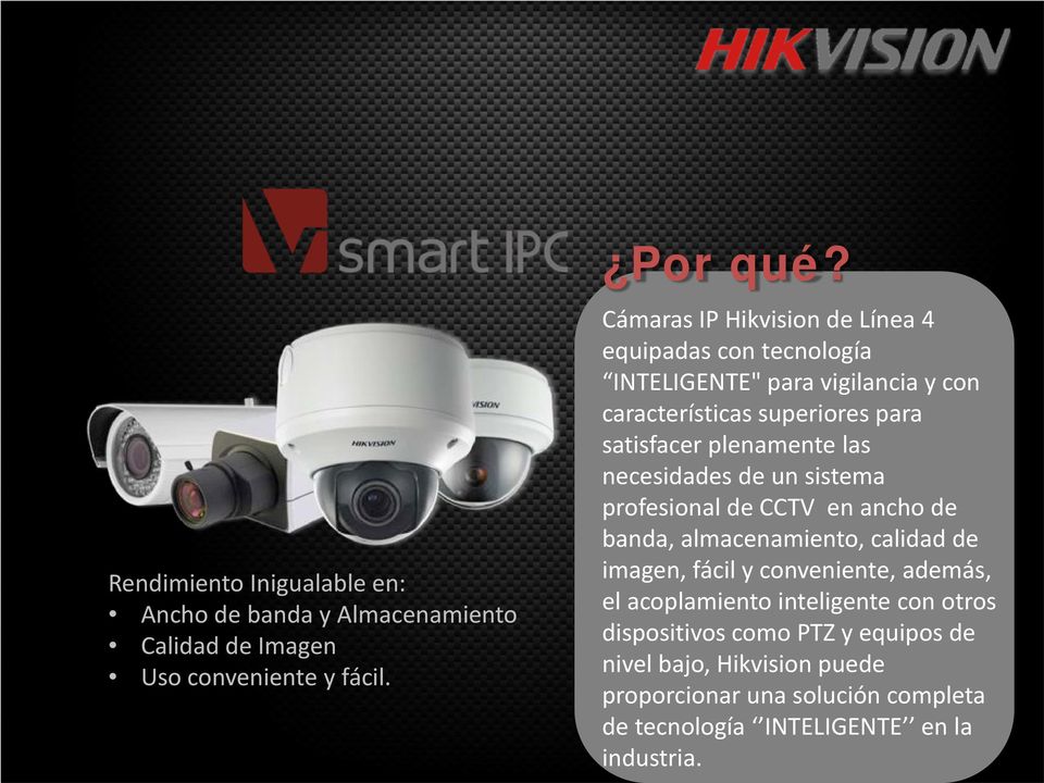 plenamente las necesidades de un sistema profesional de CCTV en ancho de banda, almacenamiento, calidad de imagen, fácil y conveniente,