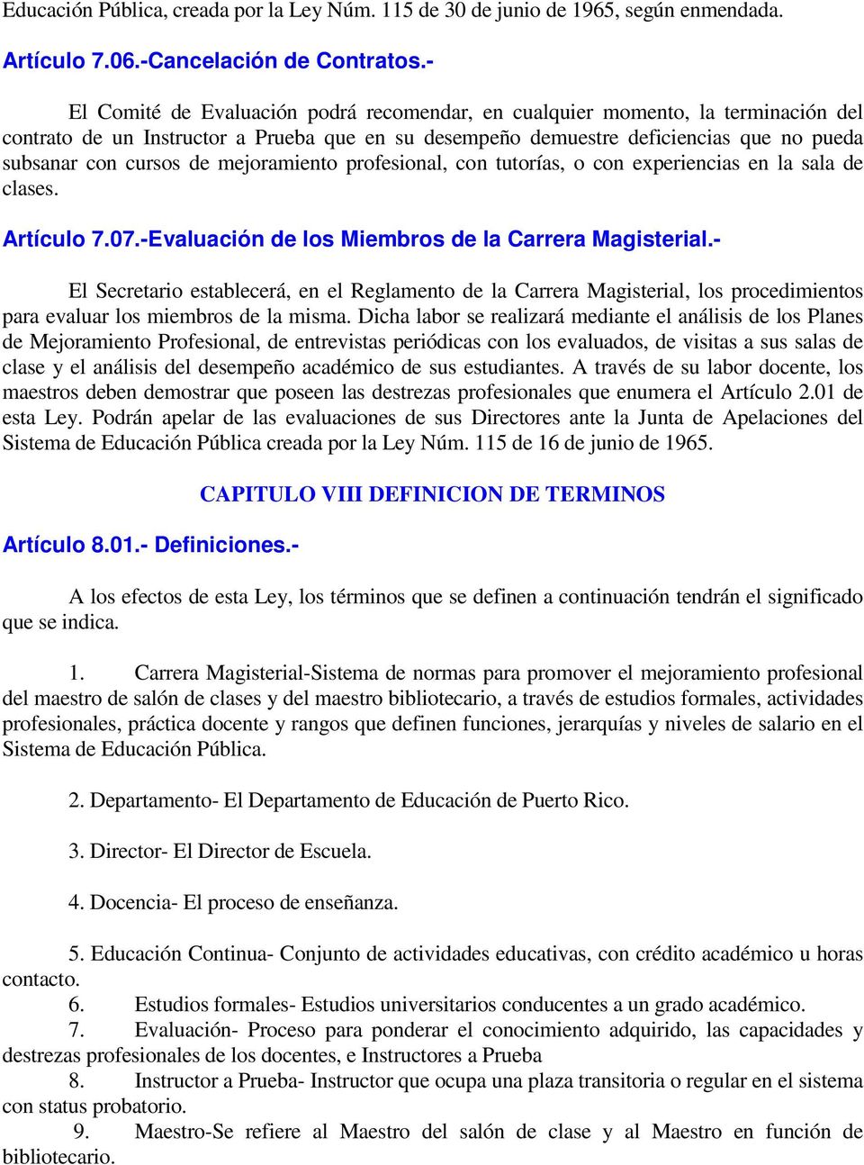 Ley de la Carrera Magisterial de Puerto Rico PDF Free Download