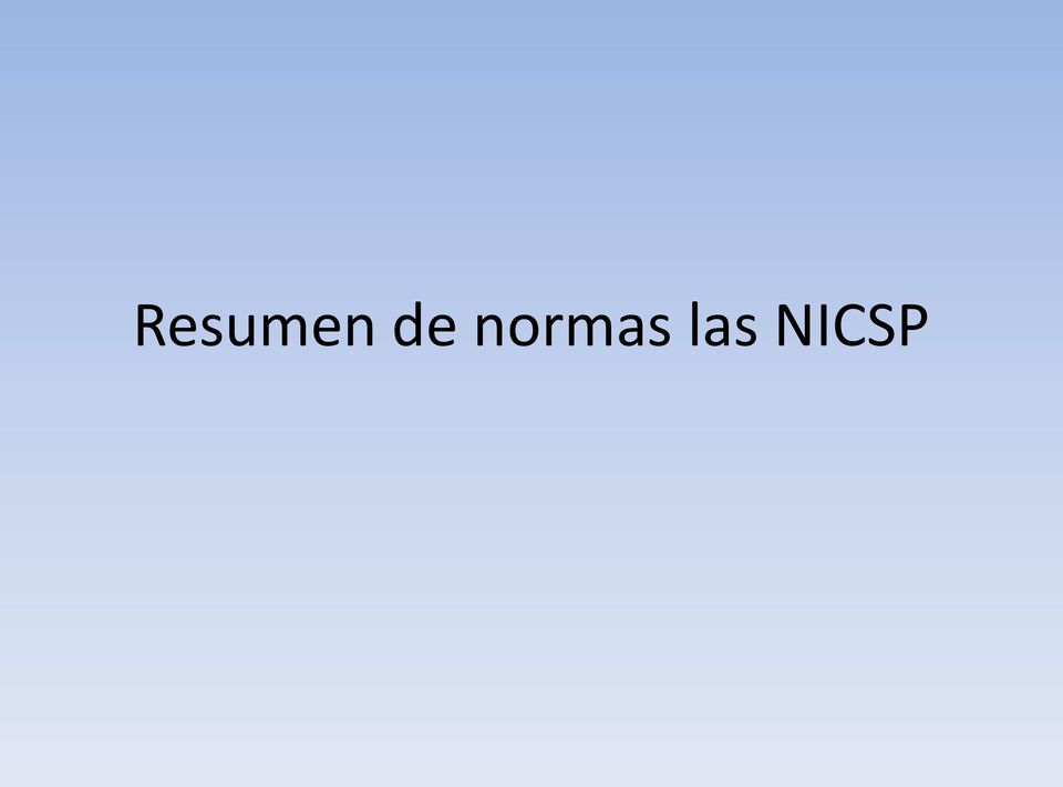 las NICSP