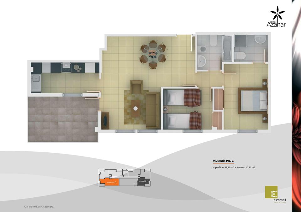 Terraza: 10,60 m2