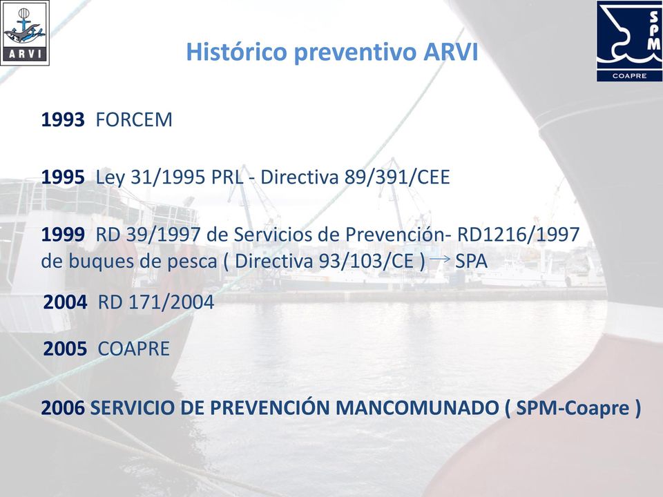 RD1216/1997 de buques de pesca ( Directiva 93/103/CE ) SPA 2004 RD