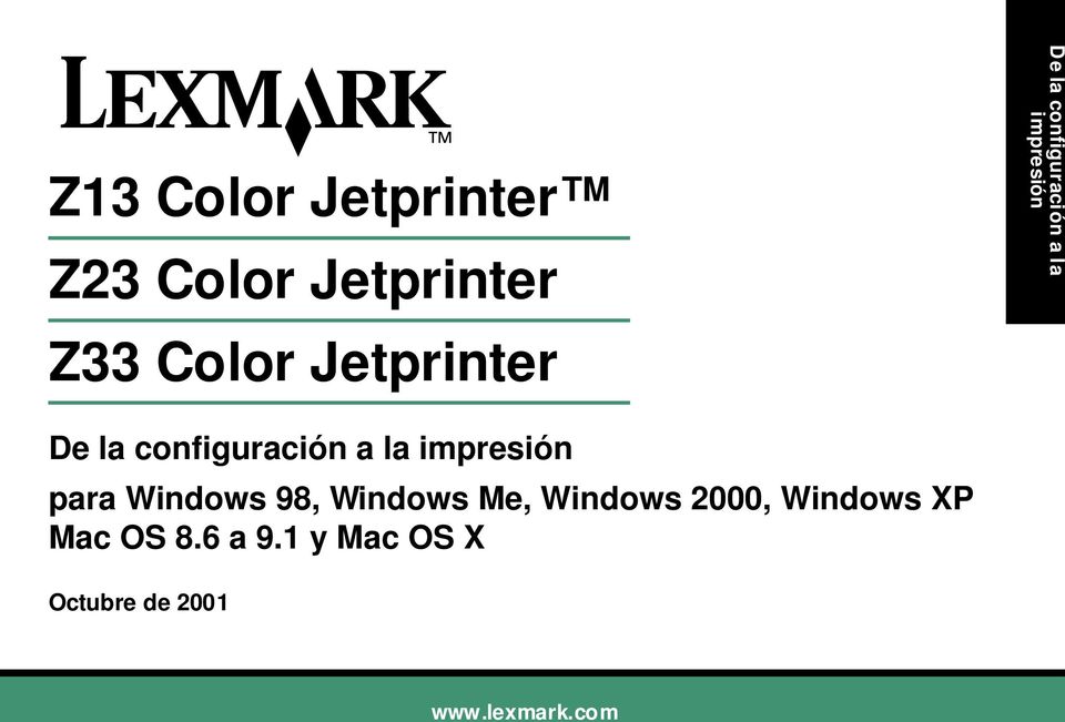 configuración a la impresión para Windows 98, Windows Me,