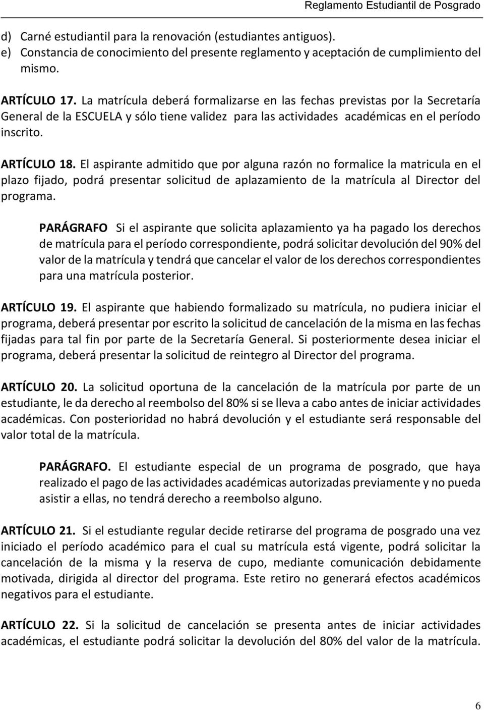 Escuela Colombiana De Ingenieria Julio Garavito Reglamento