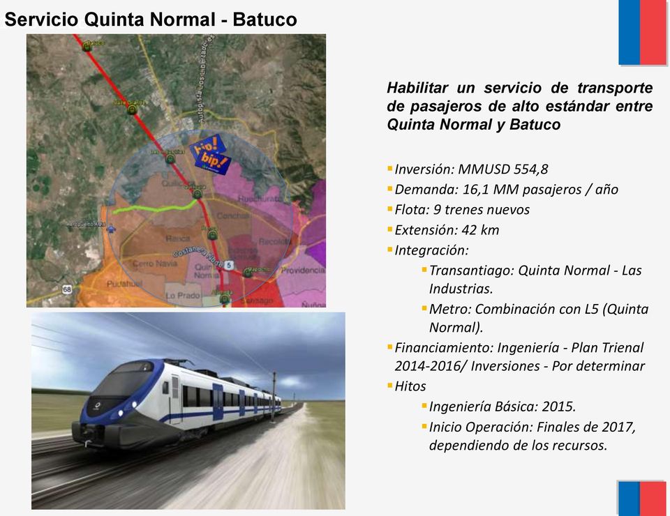 Transantiago: Quinta Normal - Las Industrias. Metro: Combinación con L5 (Quinta Normal).