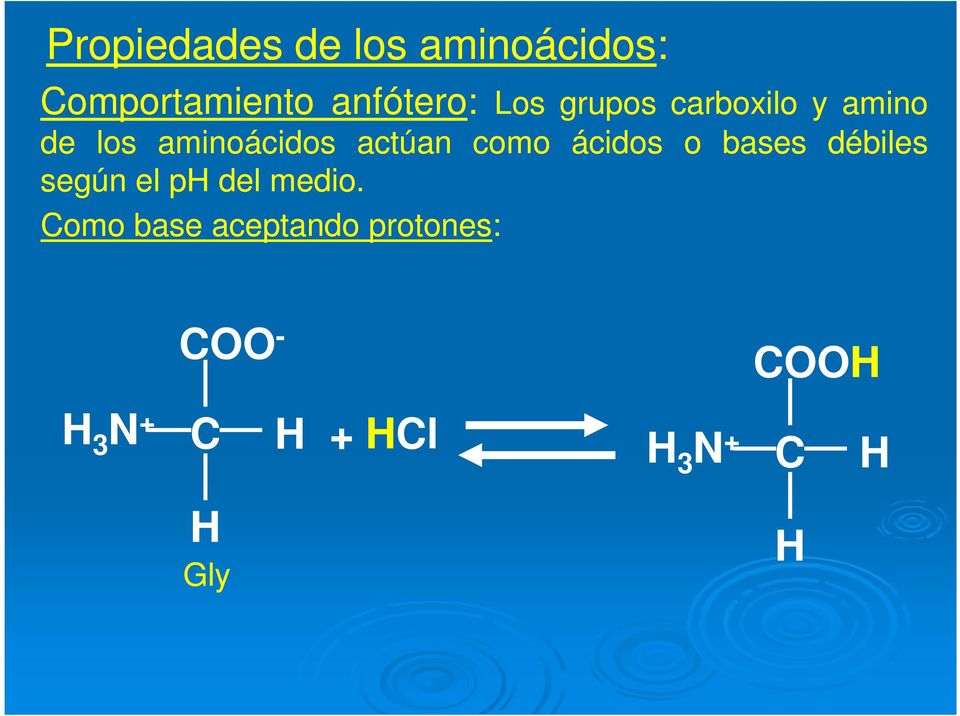 ácidos o bases débiles según el ph del medio.