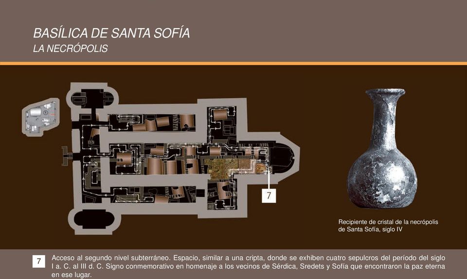 Espacio, similar a una cripta, donde se exhiben cuatro sepulcros del período del siglo I a.