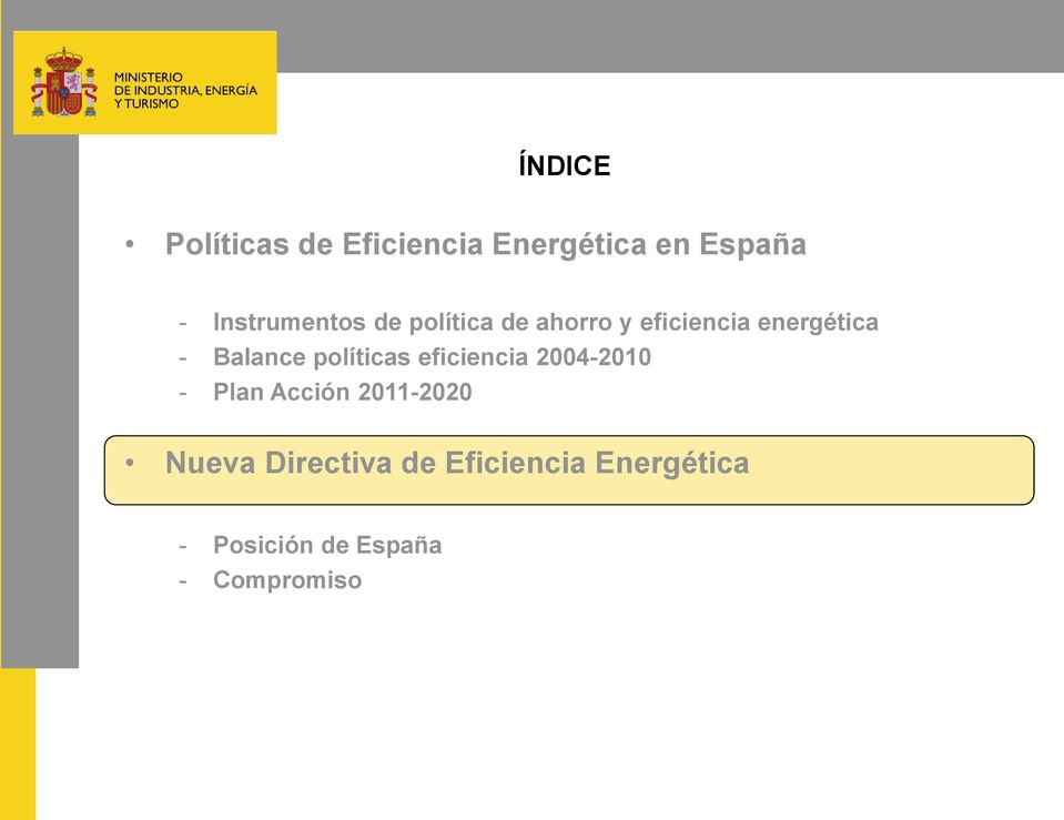 Balance políticas eficiencia 2004-2010 - Plan Acción 2011-2020