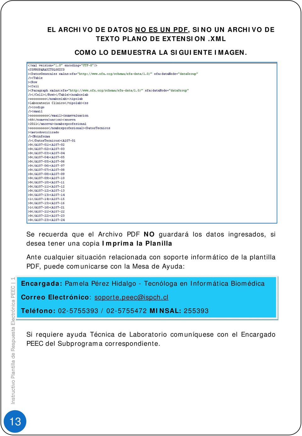 informático de la plantilla PDF, puede comunicarse con la Mesa de Ayuda: Instructivo Plantilla de Respuesta Electrónica PEEC 1 Encargada: Pamela Pérez Hidalgo -
