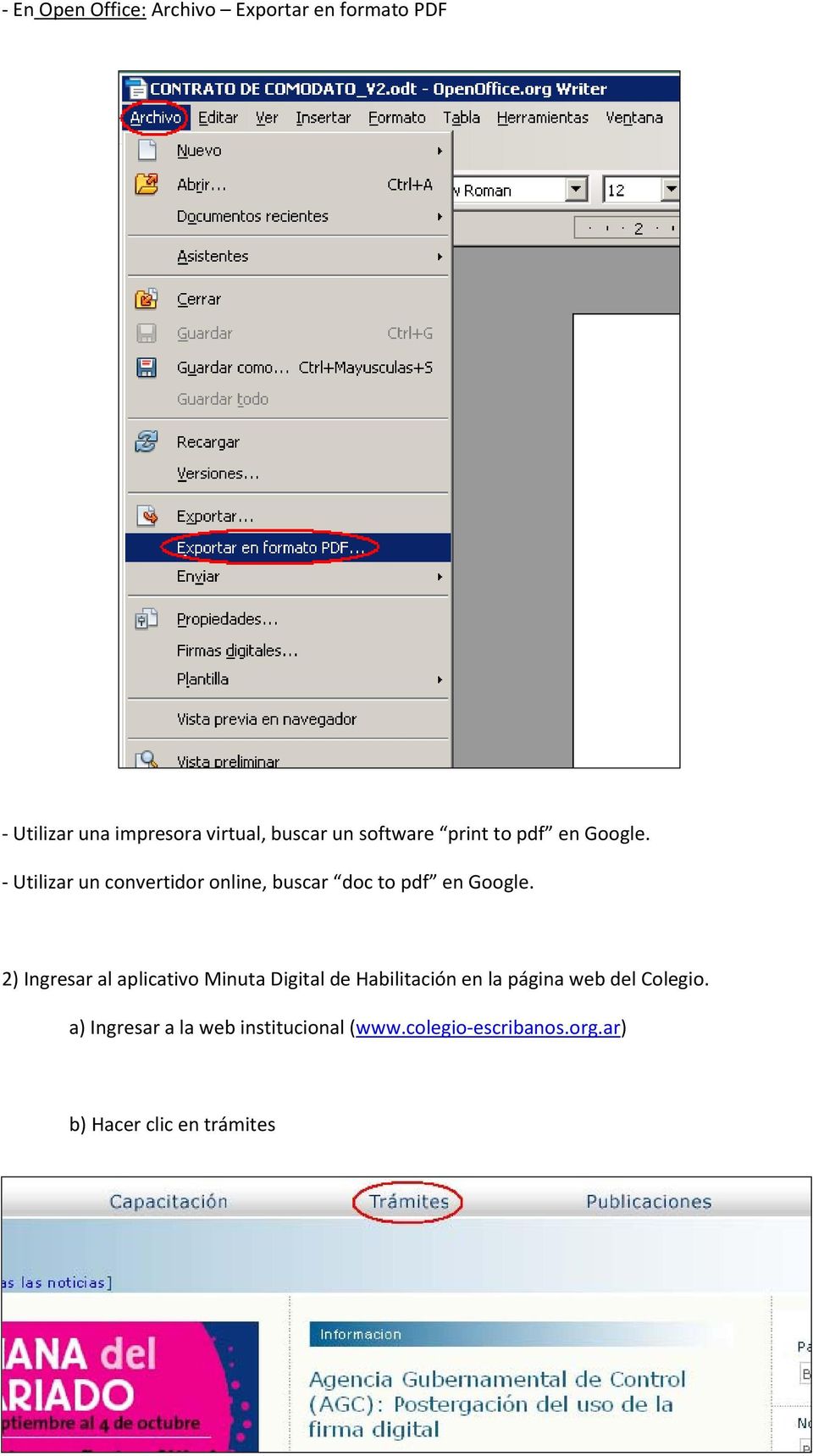 - Utilizar un convertidor online, buscar doc to pdf en Google.