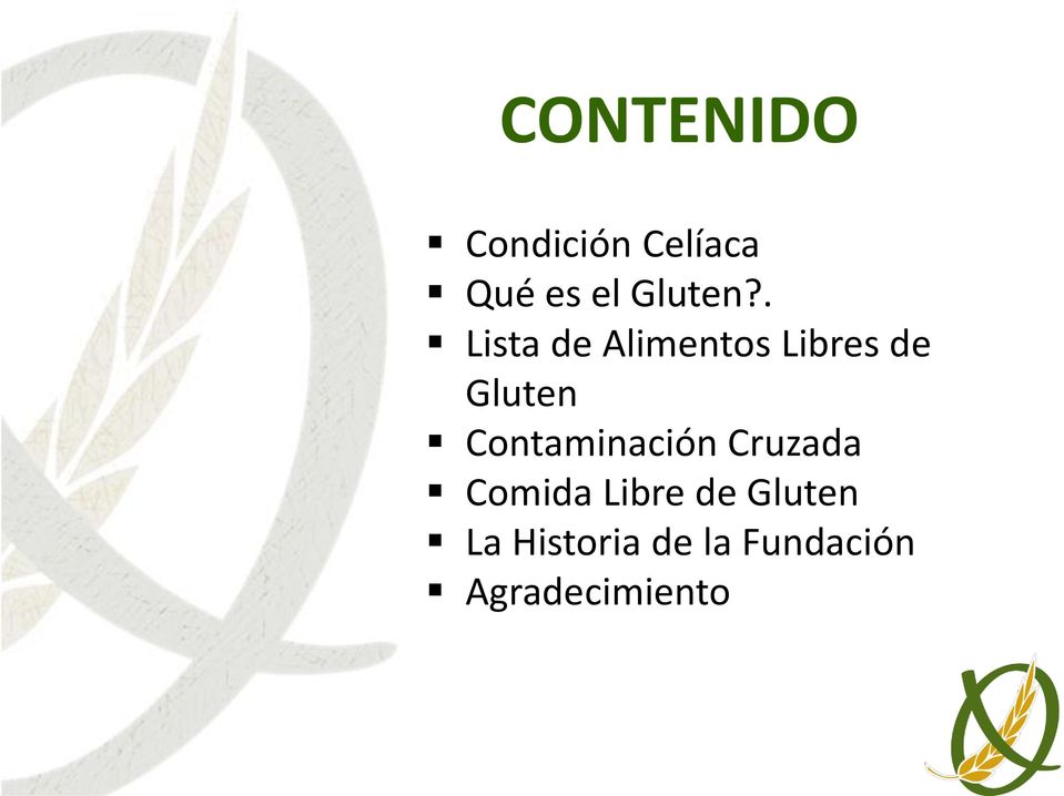 . Lista de Alimentos Libres de Gluten
