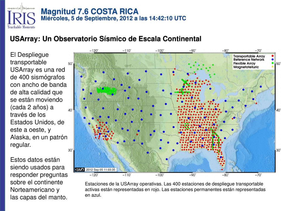 Estos datos están siendo usados para responder preguntas sobre el continente Norteamericano y las capas del manto.