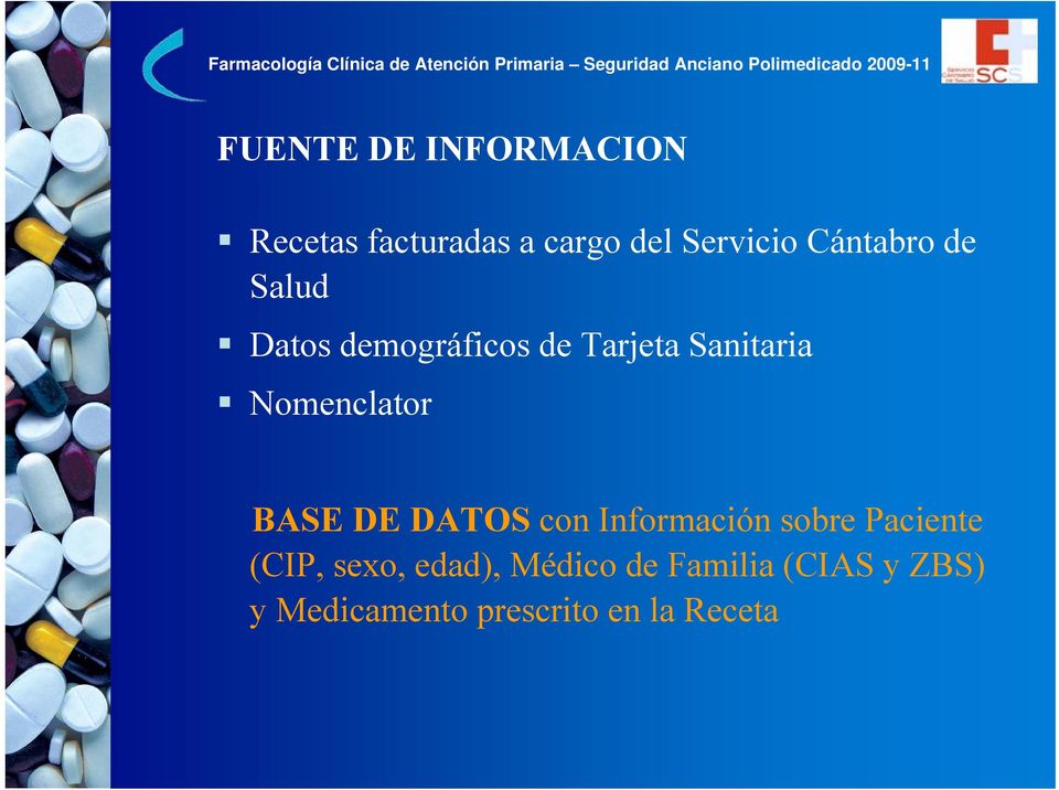 Nomenclator BASE DE DATOS con Información sobre Paciente (CIP,