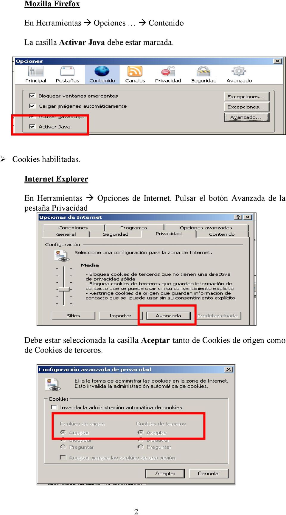 Internet Explorer En Herramientas Opciones de Internet.