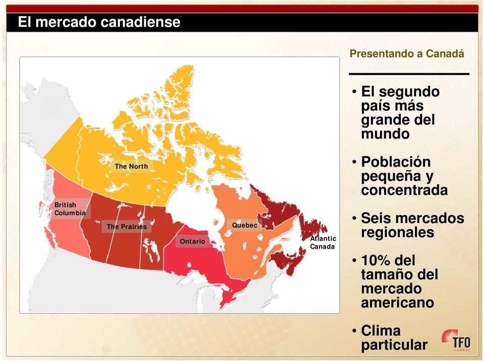 Quebec Atlantic Canada Población pequeña y concentrada Seis