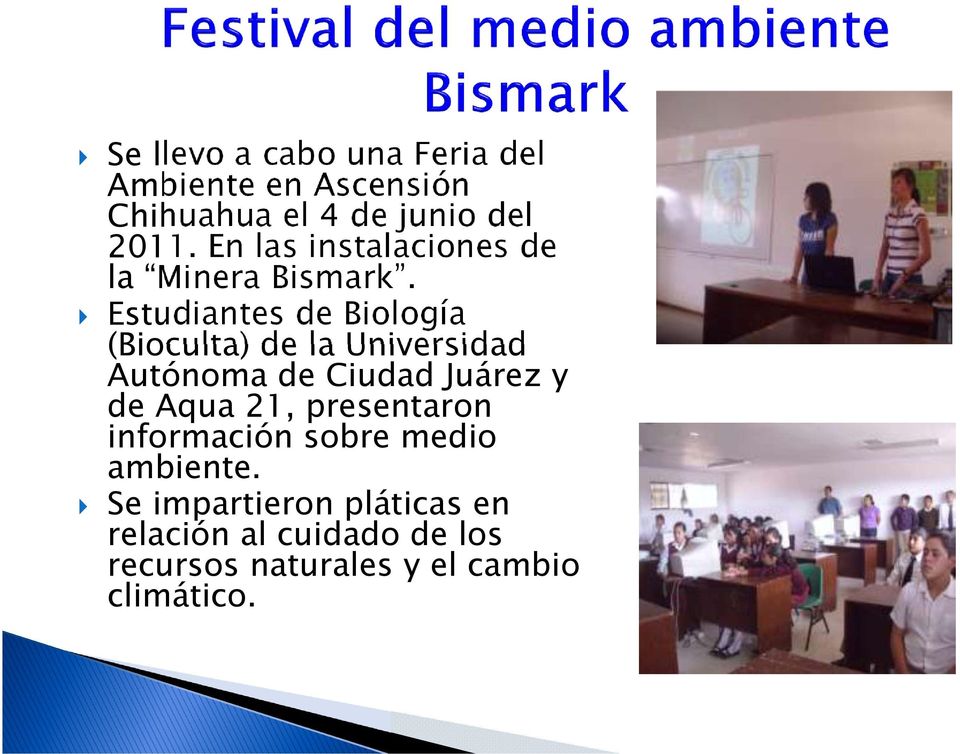 Estudiantes de Biología (Bioculta) de la Universidad Autónoma de Ciudad Juárez y de Aqua