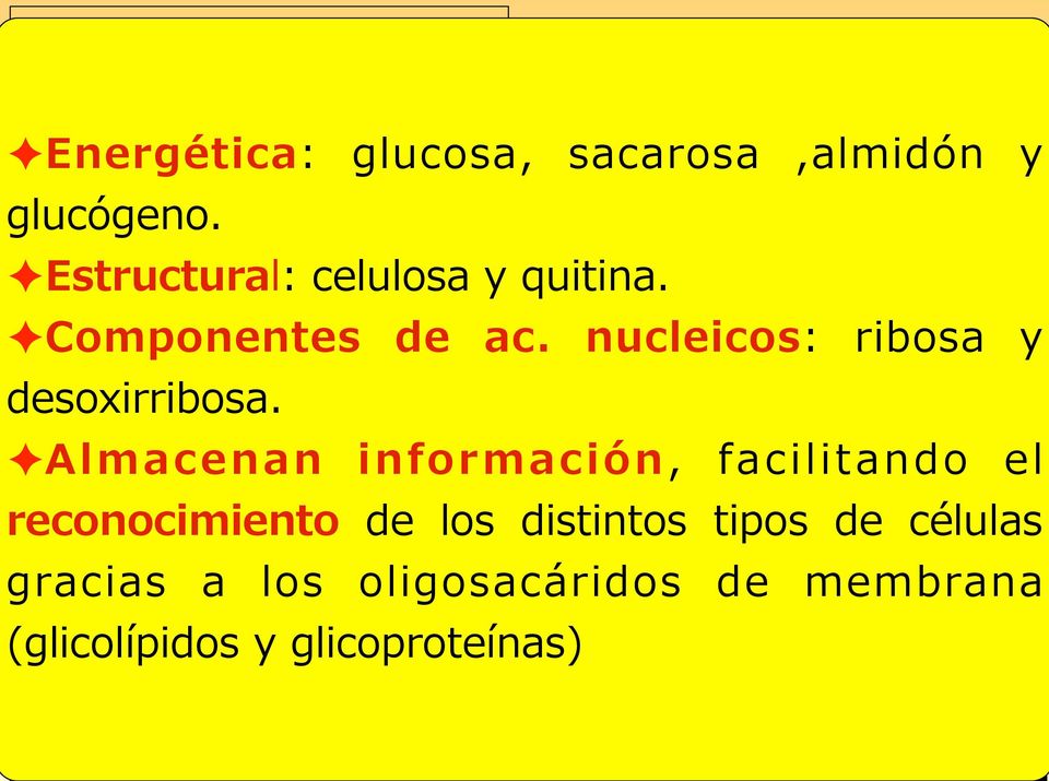 nucleicos: ribosa y desoxirribosa.