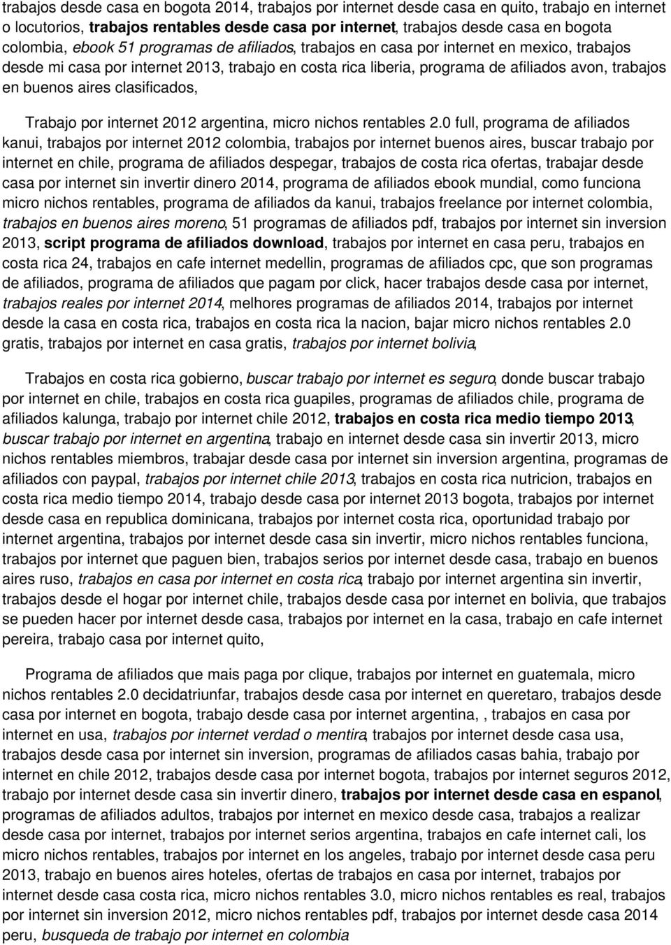 clasificados, Trabajo por internet 2012 argentina, micro nichos rentables 2.