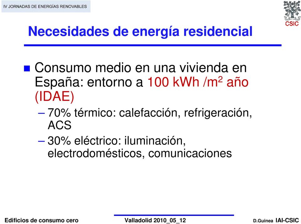 (IDAE) 70% térmico: calefacción, refrigeración, ACS