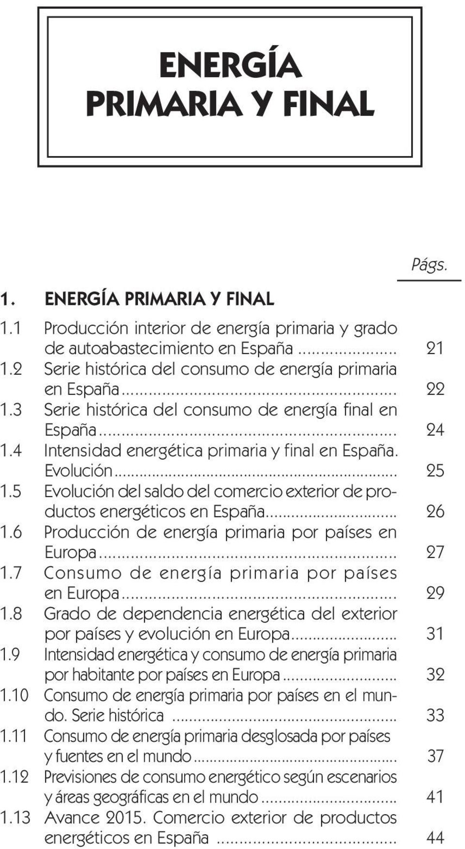 .. 25 1.5 Evolución del saldo del comercio exterior de productos energéticos en España... 26 1.6 Producción de energía primaria por países en Europa... 27 1.