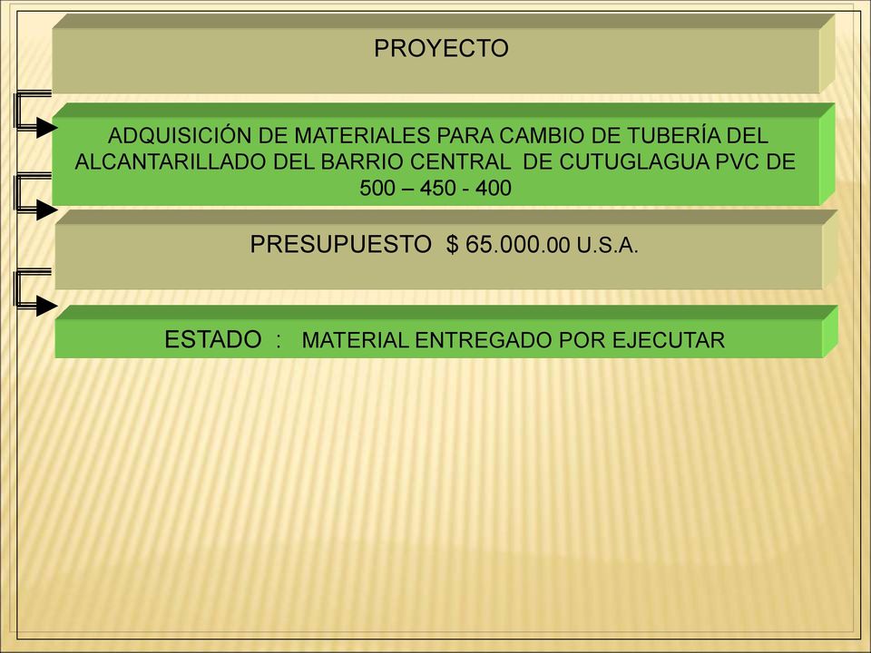 DE CUTUGLAGUA PVC DE 500 450-400 PRESUPUESTO $