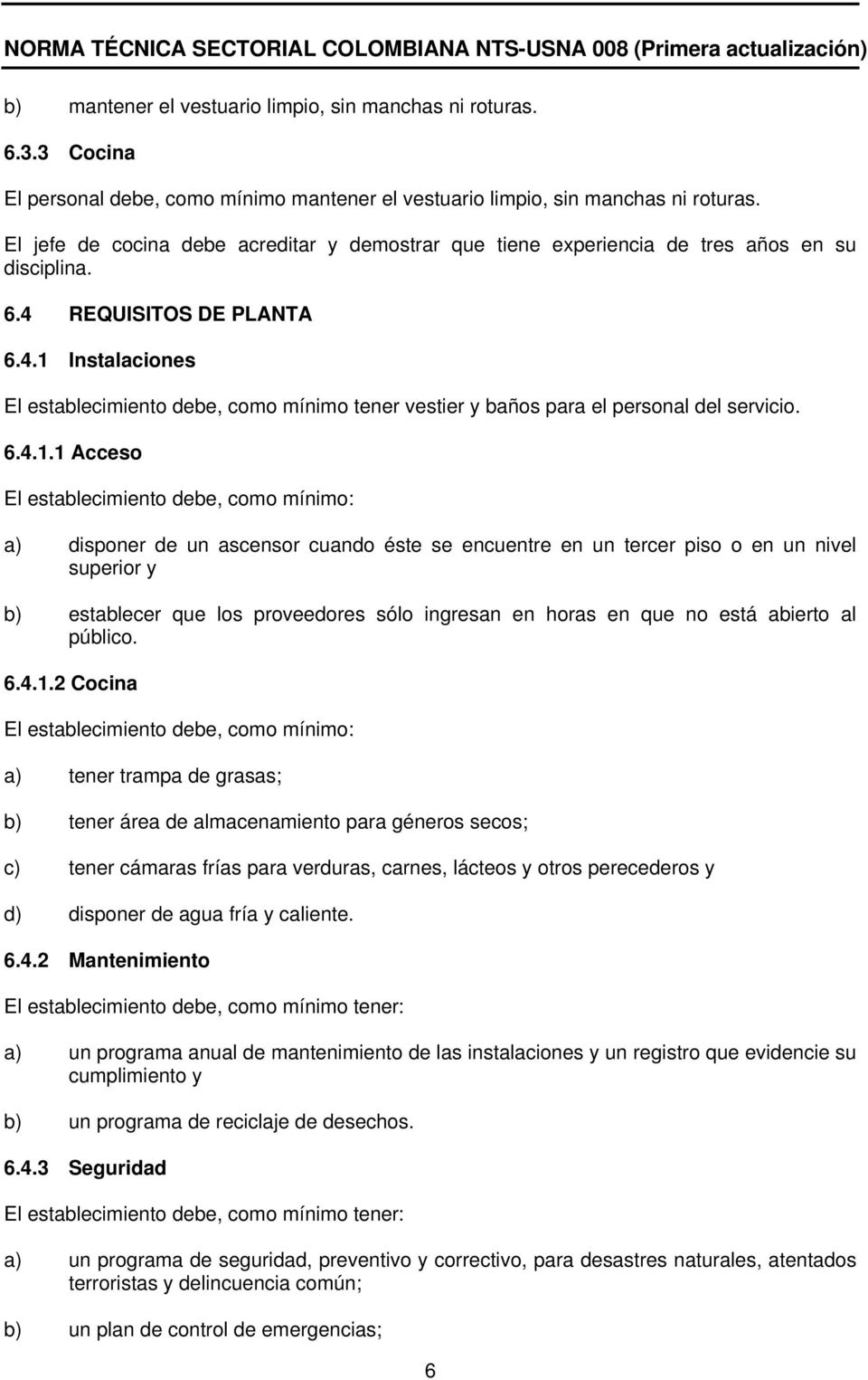 REQUISITOS DE PLANTA 6.4.1 