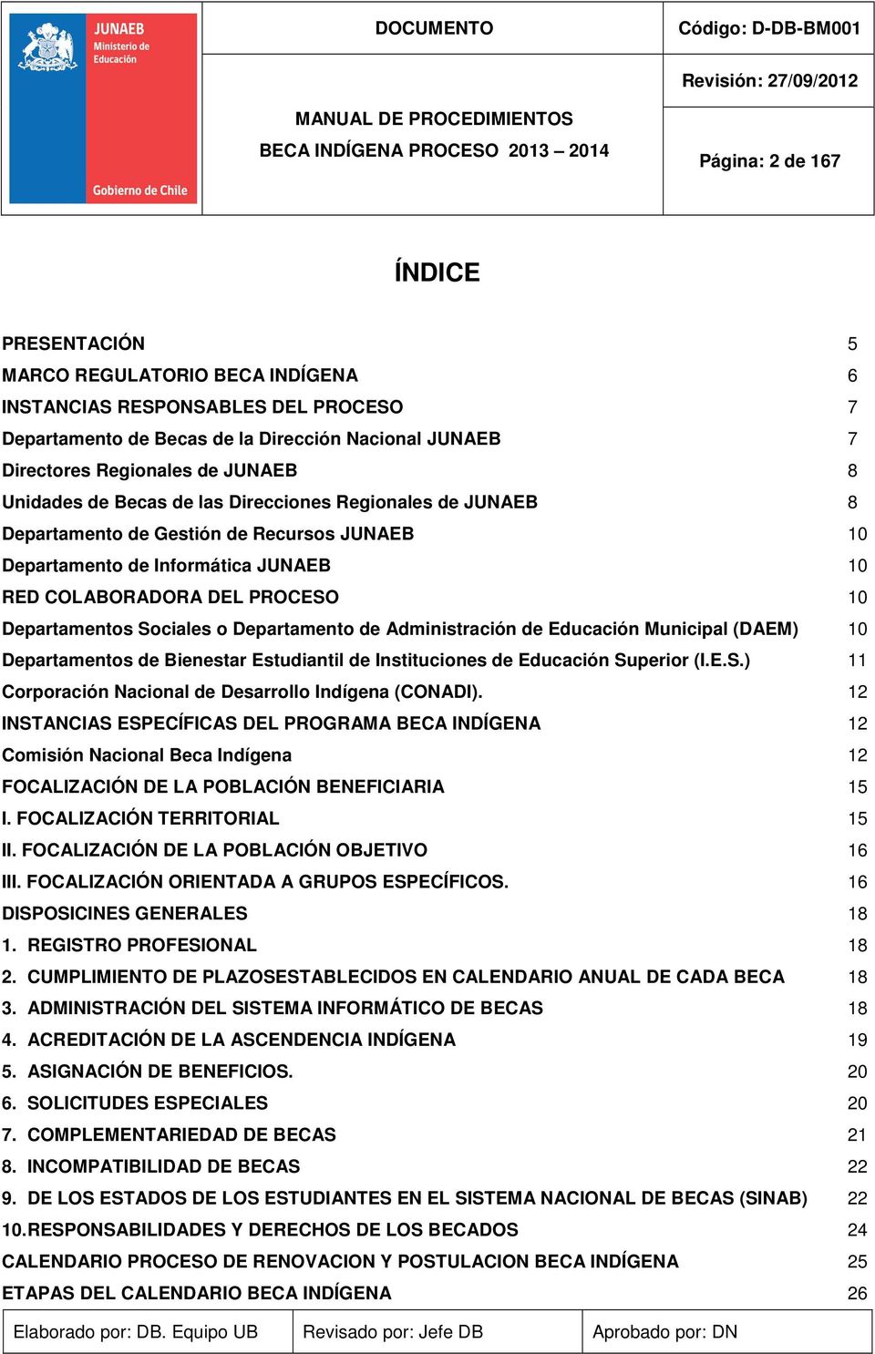 Sociales o Departamento de Administración de Educación Municipal (DAEM) 10 Departamentos de Bienestar Estudiantil de Instituciones de Educación Superior (I.E.S.) 11 Corporación Nacional de Desarrollo Indígena (CONADI).