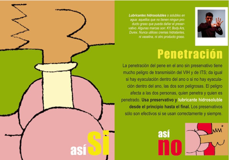 Penetración La penetración del pene en el ano sin preservativo tiene mucho peligro de transmisión del VIH y de ITS; da igual si hay eyaculación dentro del ano o si no hay