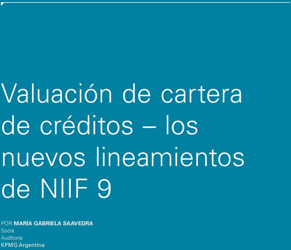 créditos los nuevos lineamientos de NIIF 9 POR