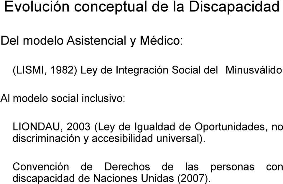 LIONDAU, 2003 (Ley de Igualdad de Oportunidades, no discriminación y accesibilidad