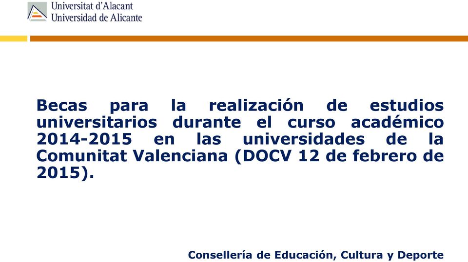 universidades de la Comunitat Valenciana (DOCV 12 de