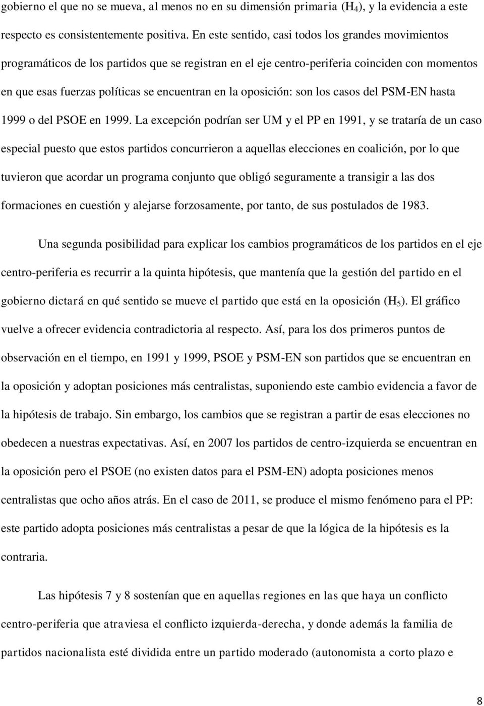 oposición: son los casos del PSM-EN hasta 1999 o del PSOE en 1999.